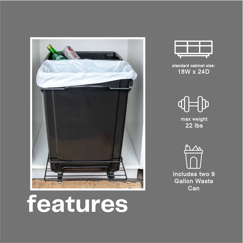 Household Essentials Glidez Slide-Out Double Trash Cans