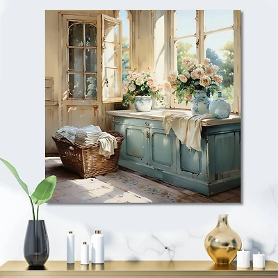 Designart "Laundry Room French Vintage I" Bath & Laundry Wall Art Prints