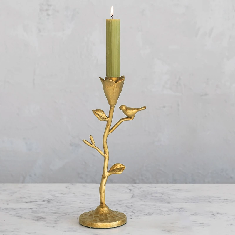 Hello Honey® Gold 10.5" Single Taper Metal Candelabra