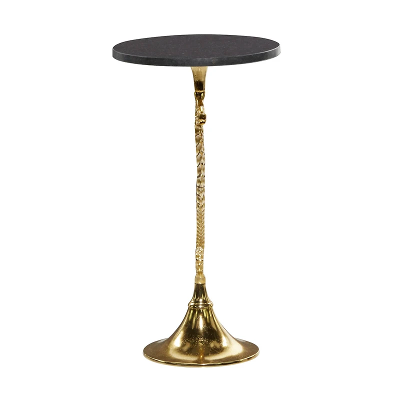 25" Gold Aluminum Coastal Accent Table