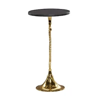 25" Gold Aluminum Coastal Accent Table