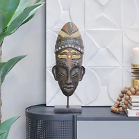 18" Brown Mask Sculpture