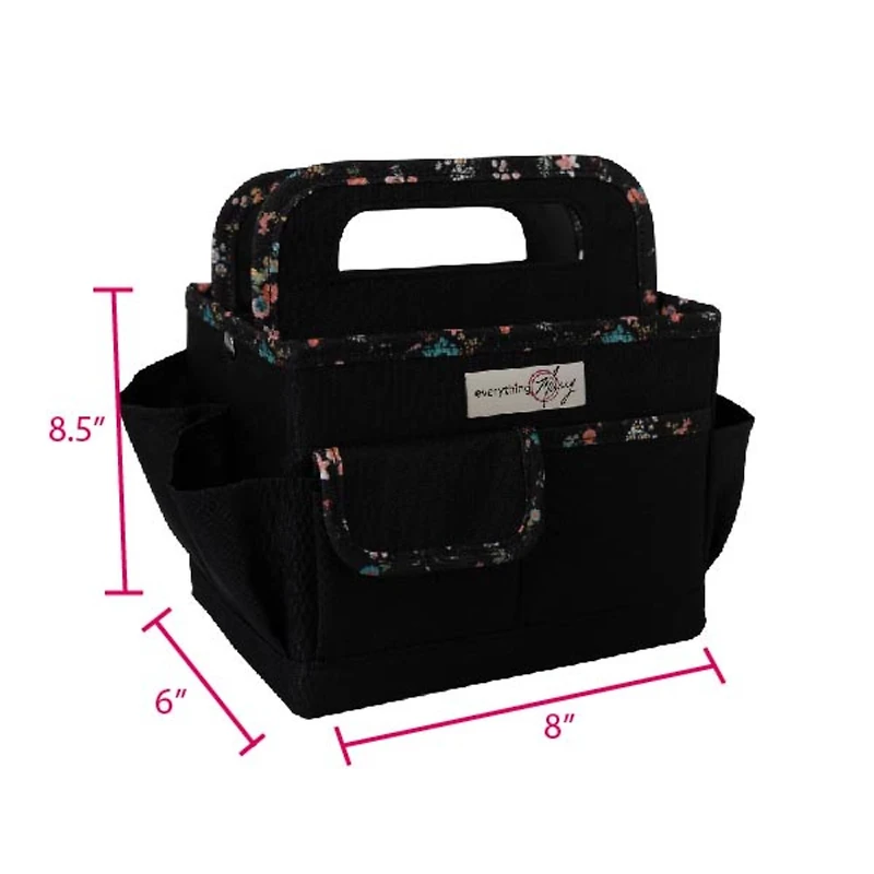 Everything Mary Black & Floral Collapsible Craft Caddy