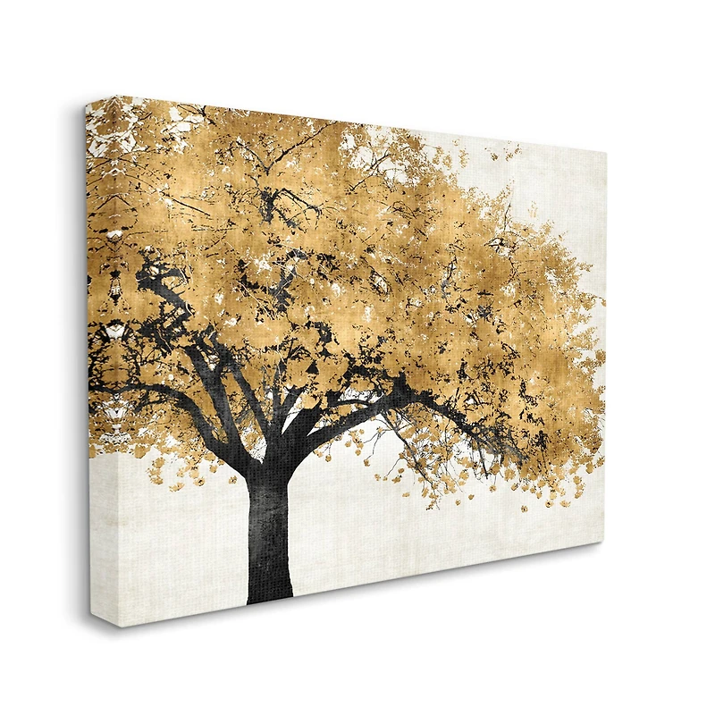 Stupell Industries Traditional Tree with Autumn Leaves over Neutral Canvas Wall Art