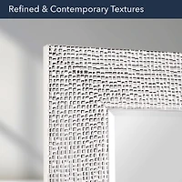 Head West Micro Square Tiled White & Chrome Beveled 27.5" x 33.5" Framed Accent Vanity Mirror