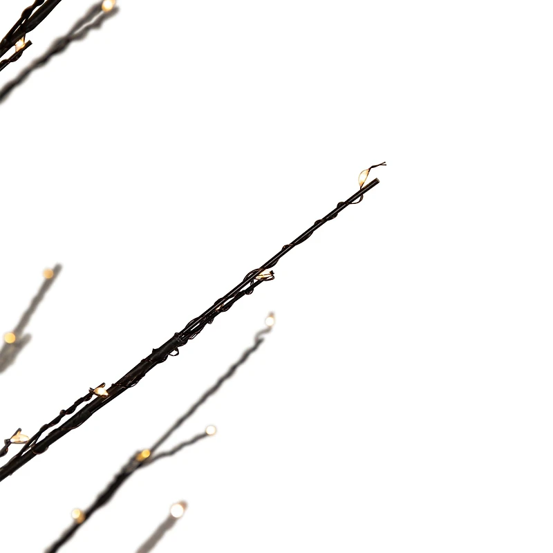 5ft. Pre-Lit Black Twig Artificial Christmas Tree, Warm White LED Lights