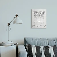 Stupell Industries Inspirational I Love You The Most Canvas Wall Art