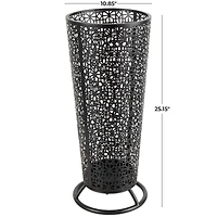 25" Black Ornate Metal Umbrella Stand