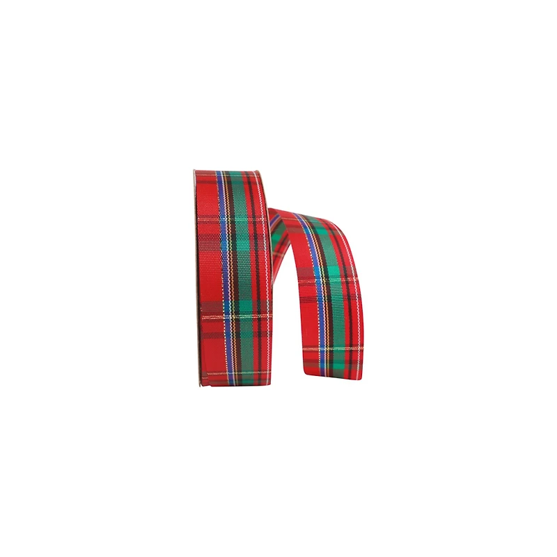 JAM Paper 7/8" x 25yd. Regalia Plaid Ribbon