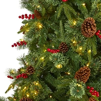 9ft. Pre-Lit Norway Mixed Pine Artificial Christmas Tree, Clear LED Lights