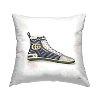 Stupell Industries Fashion Forward Pleated Sneaker Designer Glam Style Throw Pillow 18" x 18"