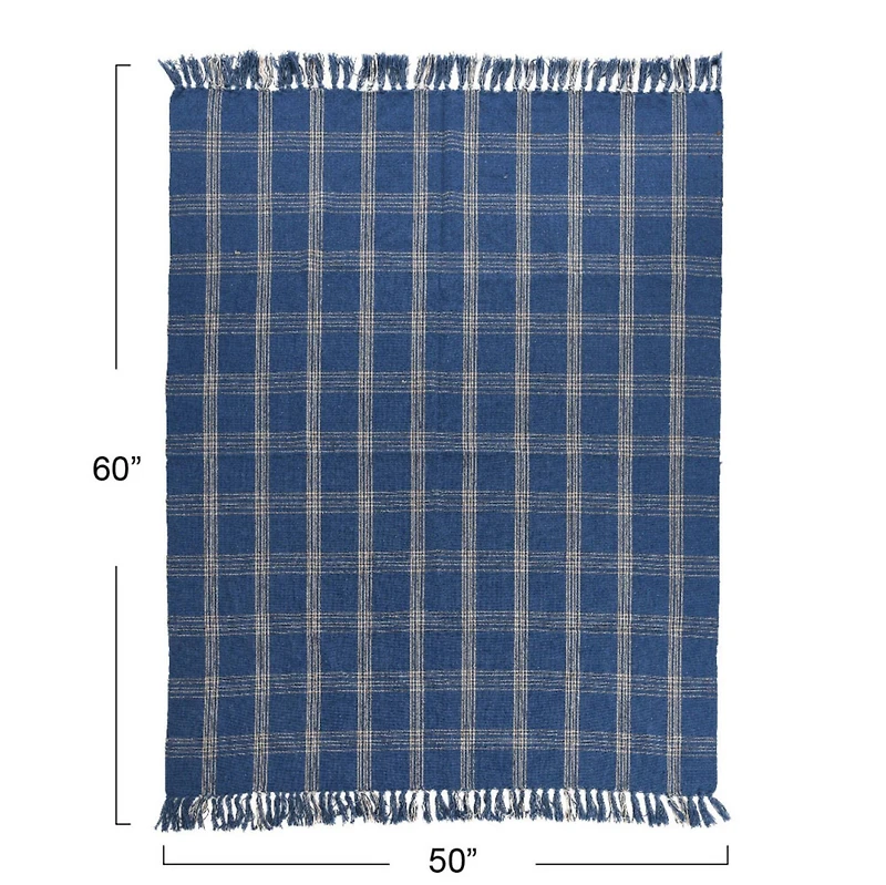 Hello Honey® Plaid Recycled Cotton Blend Throw Blanket with Fringe