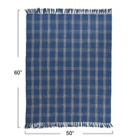 Hello Honey® Plaid Recycled Cotton Blend Throw Blanket with Fringe