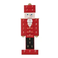 Glitzhome® 17.25'' Wooden Christmas Nutcracker Countdown Calendar Décor with Drawer