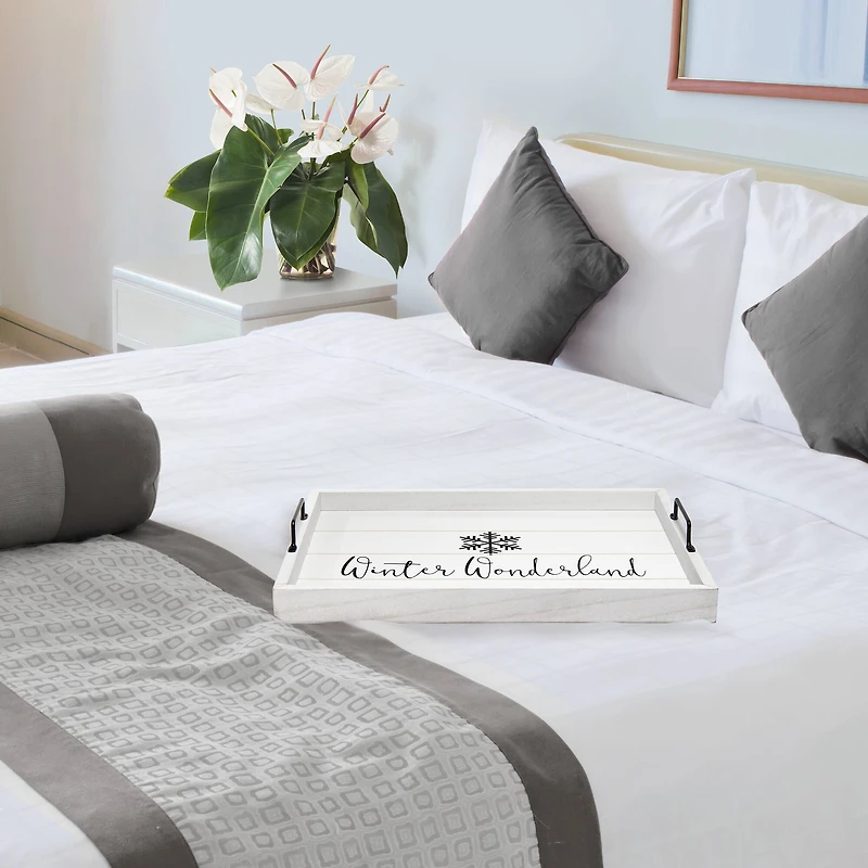 Elegant Designs™ 15.5" Winter Wonderland Serving Tray with Handles