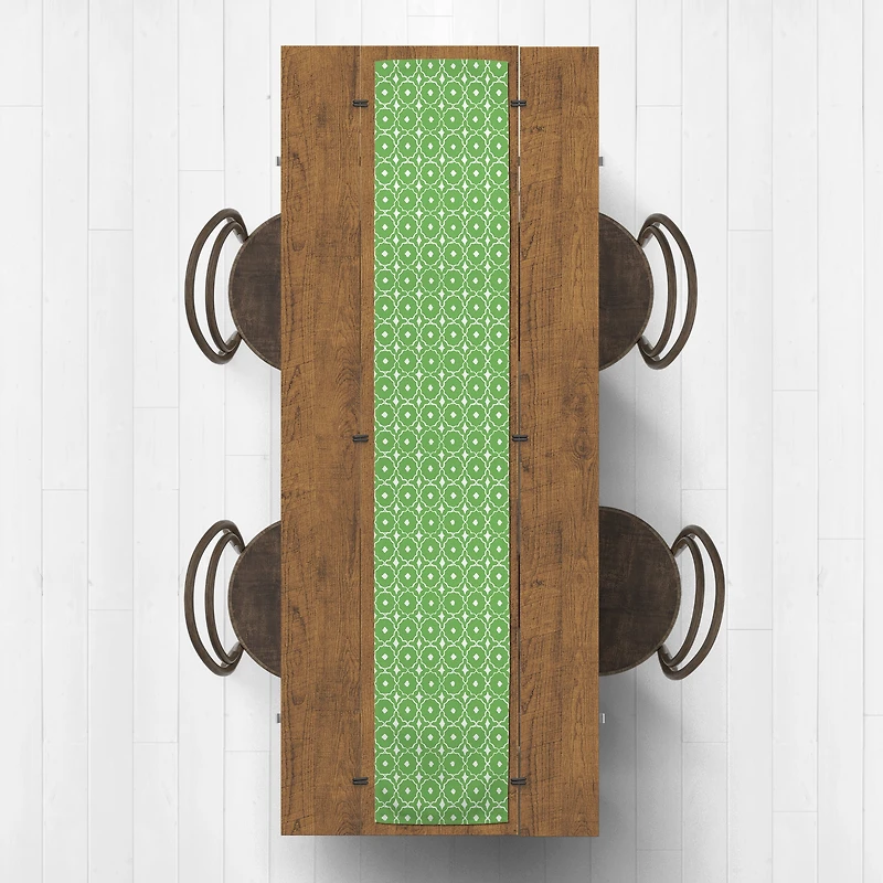Green Abstract Geometrics Table Runner