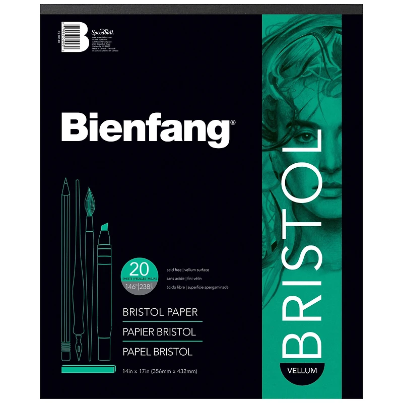 Bienfang® 527K Bristol Vellum Drawing Paper Pad, 14" x 17"