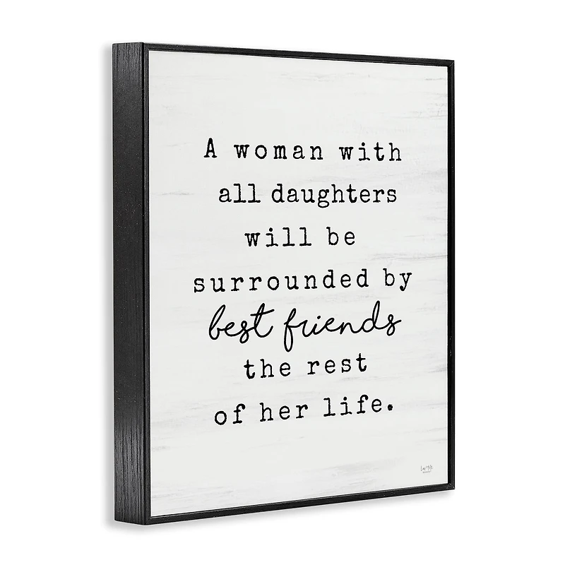 Stupell Industries Woman With All Daughters Loving Family Quote Framed Giclee Art