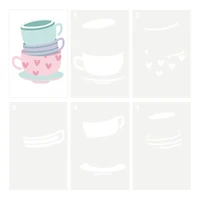 Stacked Tea Cups Layering Stencils by Recollections™