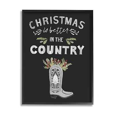 Stupell Industries Christmas Better In Country Phrase Framed Giclee Art