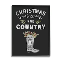Stupell Industries Christmas Better In Country Phrase Framed Giclee Art