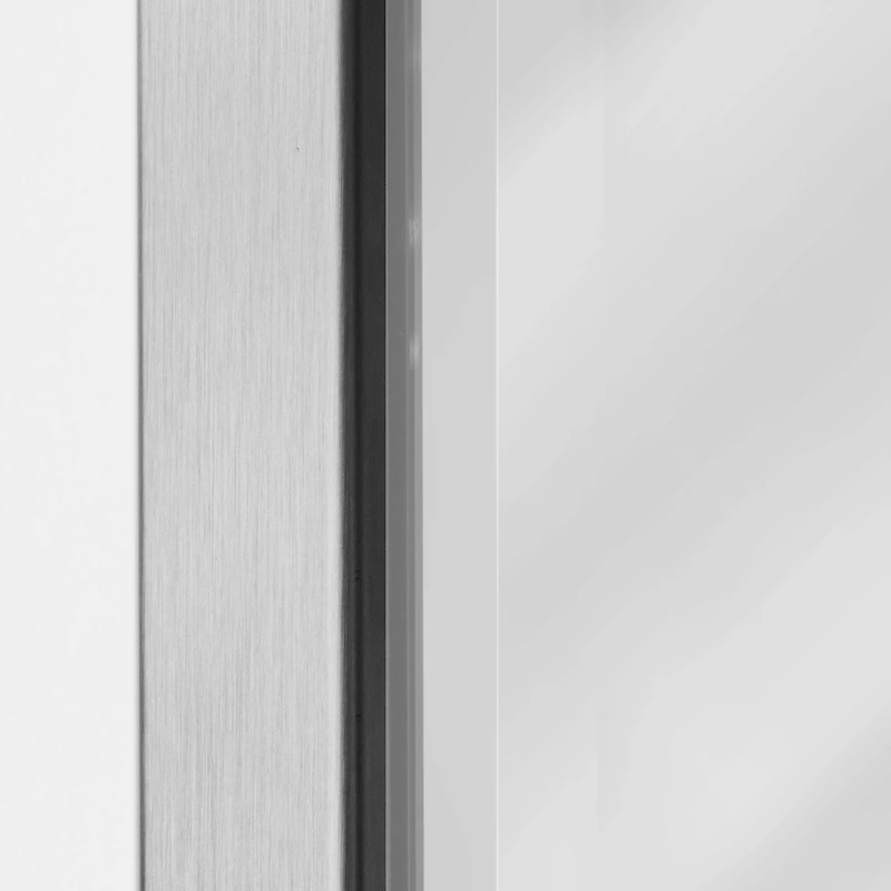 Head West 25" Brushed Nickel Stainless Steel Framed Wall Mirror