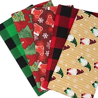 SINGER Christmas Holiday Gnome Cotton Fabric Fat Quarter Bundle