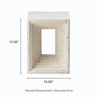 Glitzhome® 17" Faux Terrazzo Square Garden Stool