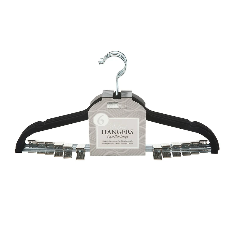 Simplify Slim Velvet Hangers with Clips