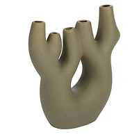 Hello Honey® 7.5" Green Abstract Coral Shaped Stoneware Vase