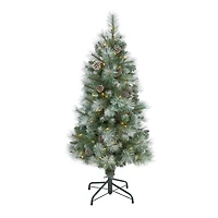 4ft. Pre-Lit British Columbia Mountain Pine Artificial Christmas Tree, Clear LED Lights