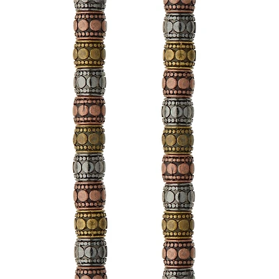 12 Pack: Carved Metal Tube Beads, 7mm by Bead Landing™