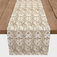 90" Regal Cream Pattern Cotton Twill Runner