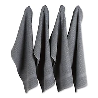 DII® Solid Mineral Gray Waffle Terry Dishtowels, 4ct.