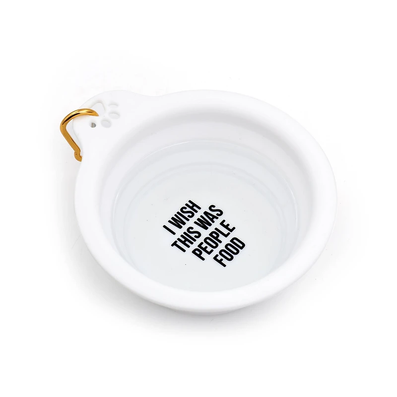 White Collapsible Pet Bowl by Fab Finds