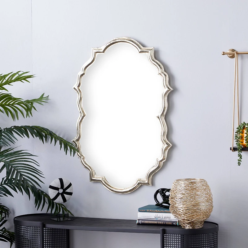 Gold Aluminum Contemporary Wall Mirror, 36" x 25" x 2"