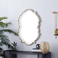 Gold Aluminum Contemporary Wall Mirror, 36" x 25" x 2"