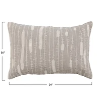 Hello Honey® Gray & Cream Embroidered Cotton Lumbar Pillow Cover
