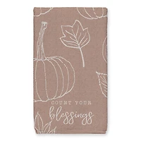 Count Your Blessings Dusty Rose Pumpkin Tea Towel Set