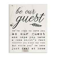 Stupell Industries Be Our Guest Poem Cursive Wood Wall Plaque