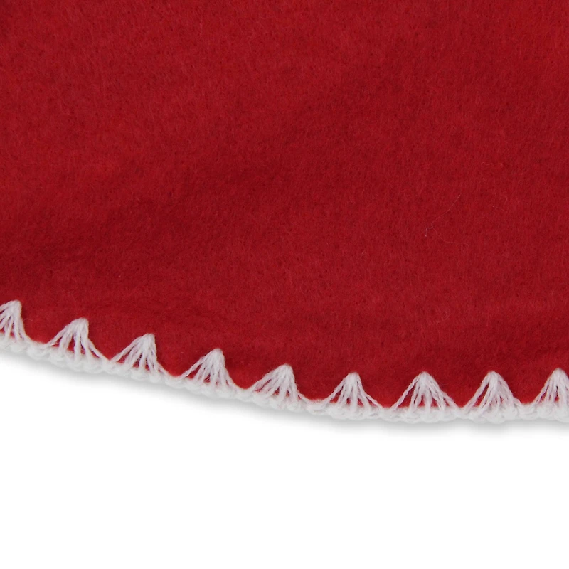 26" Christmas Traditions Cardinal Red with Stitching Mini Tree Skirt