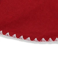 26" Christmas Traditions Cardinal Red with Stitching Mini Tree Skirt