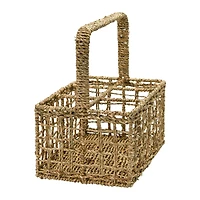 Hello Honey® Natural Handwoven Seagrass 6 Section Caddy with Handle