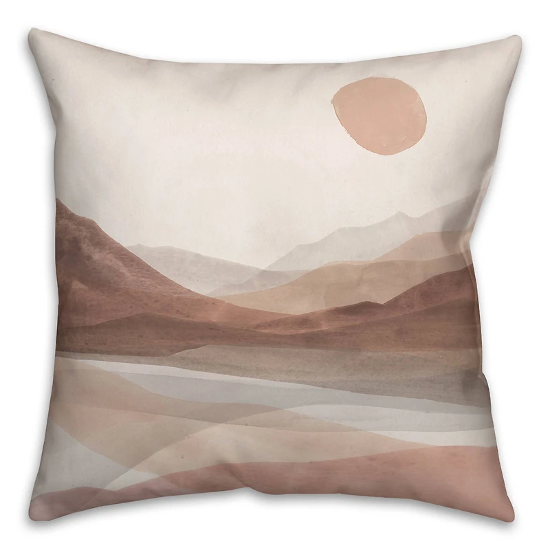Mauve Boho Abstracted Landscape Indoor & Outdoor Throw Pillow