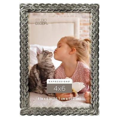 Expressions™ 4" x 6" Silver Braid Frame by Studio Décor®