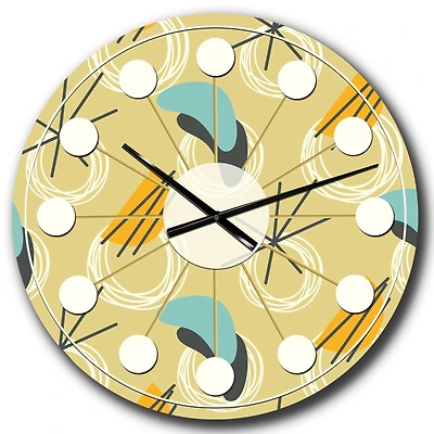 Designart 'Retro Abstract Design Ii Mid-Century Modern Wall Clock