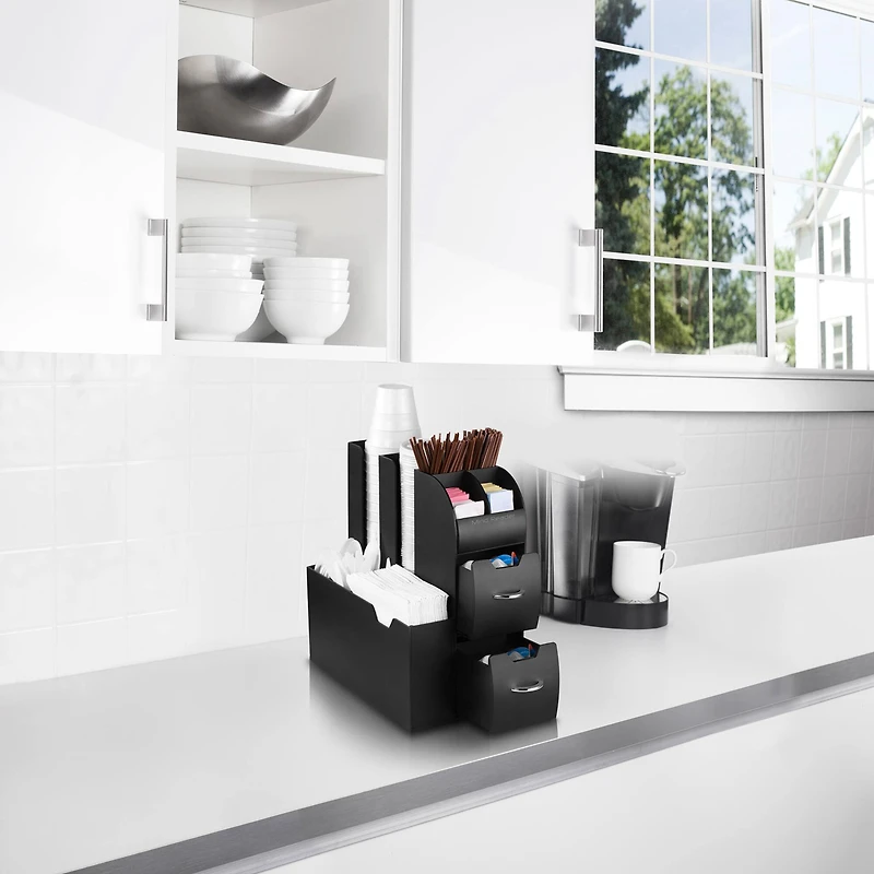 Mind Reader Black Coffee Caddy Condiment Storage Organizer