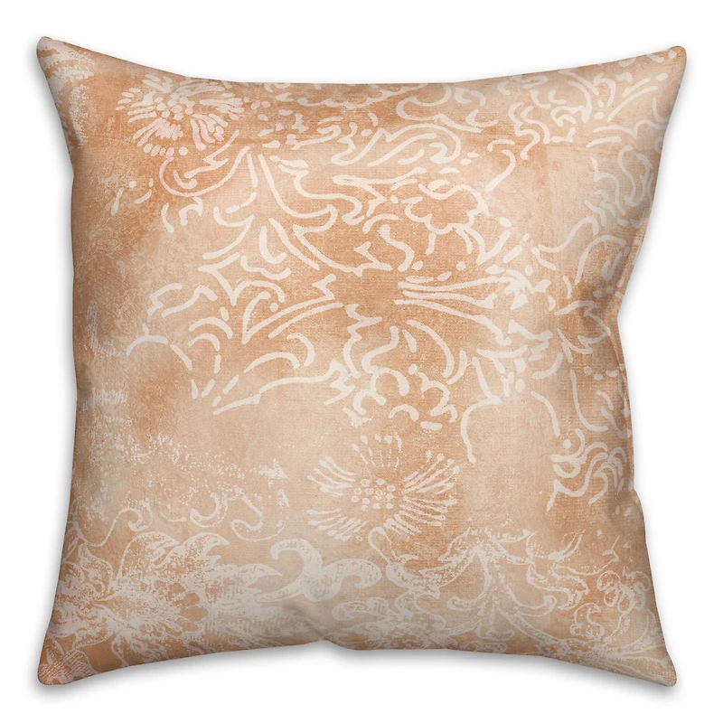 Rusty Floral Pattern Throw Pillow
