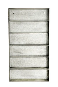Hello Honey® 35.5" Distressed Gray Metal 6 Tier Wall Shelf
