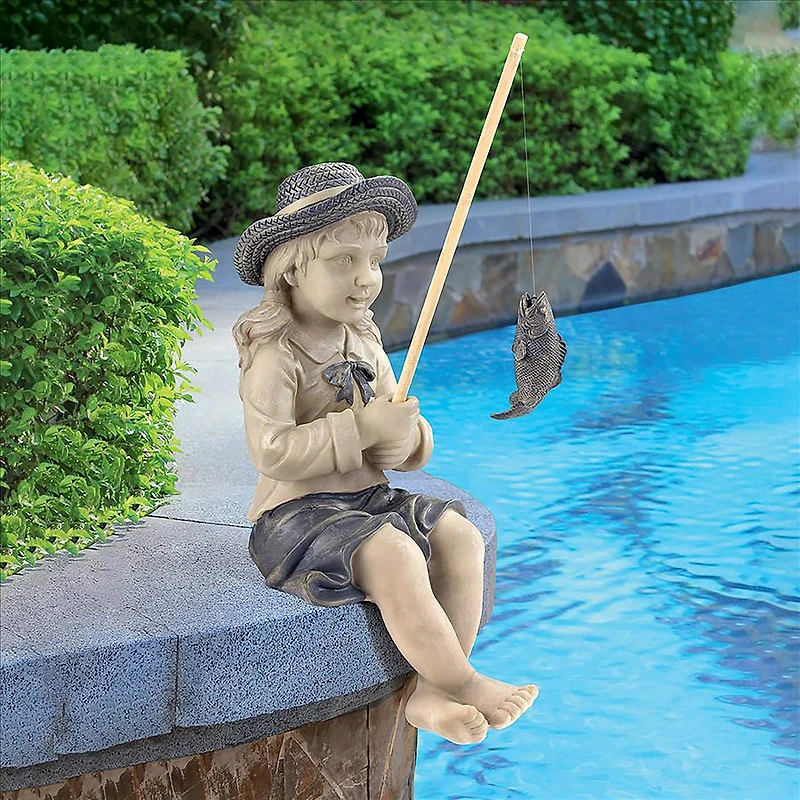 Design Toscano 17" Nellie's Big Catch Fisherwoman Statue